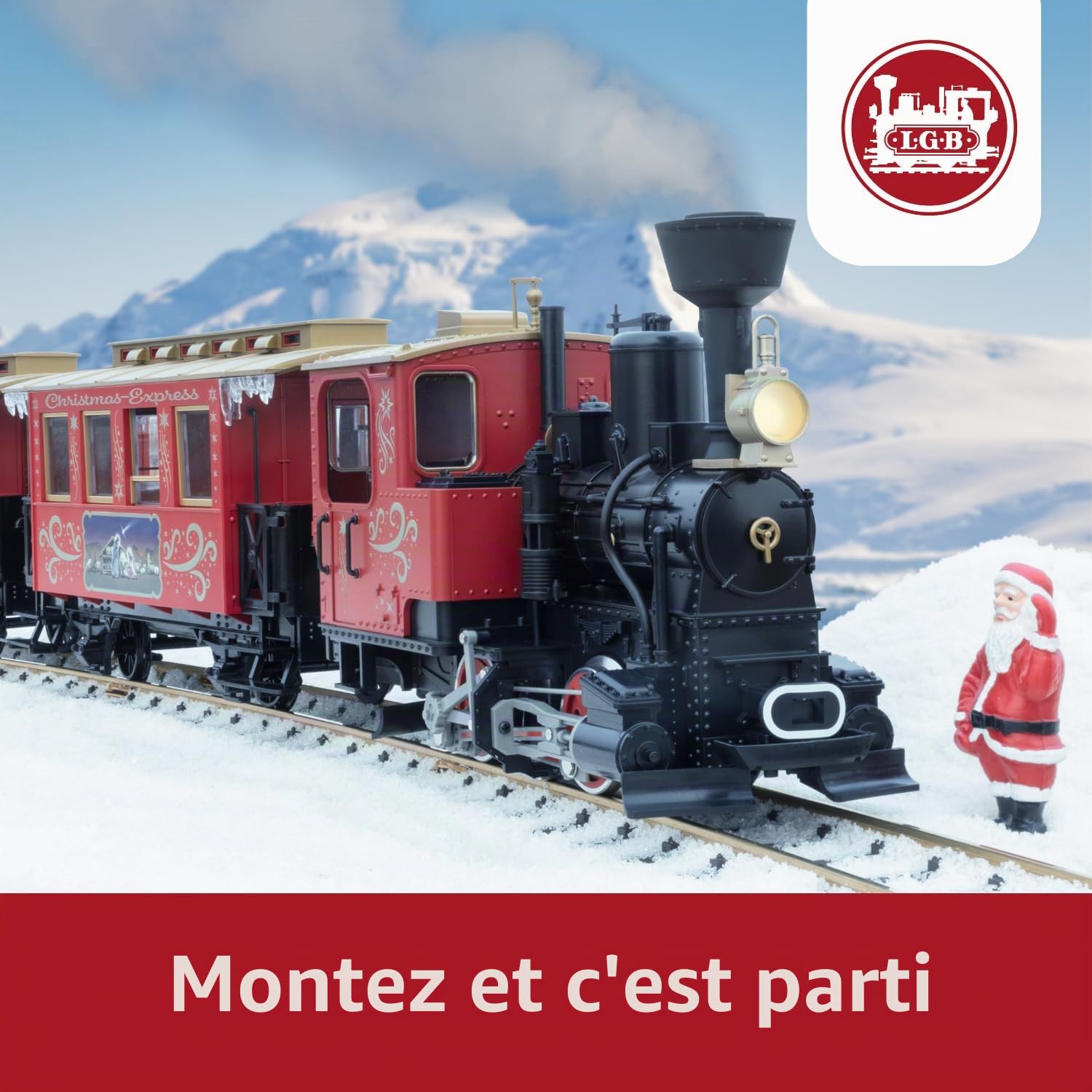 LGB - 70308 Kit de démarrage Train de Jardin avec Locomotive et Deux Wagons, Chemin de Fer extérieur, Voie G