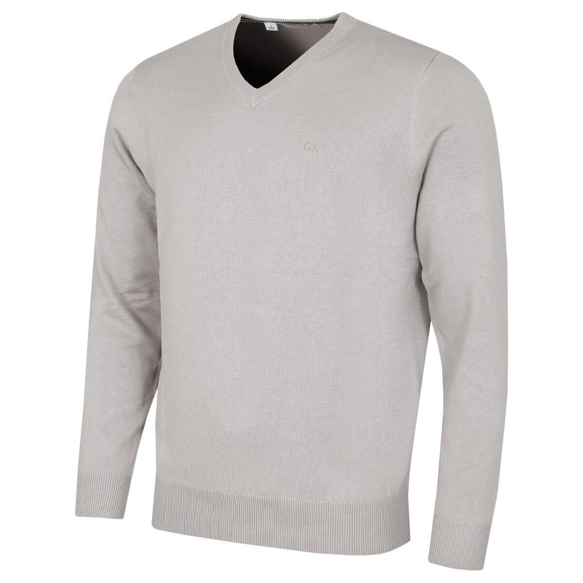 Calvin Klein Men's Platinum V-Neck Soft Cotton Sweater - S