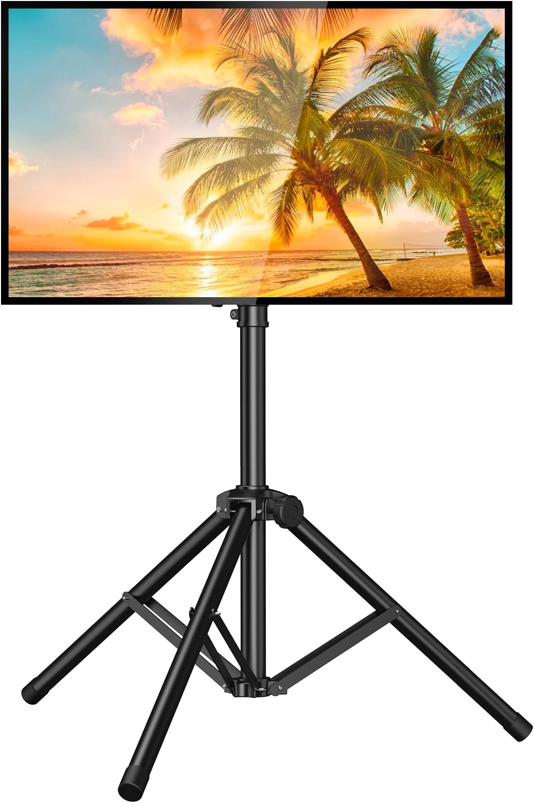 TV Tripod Stand with ±20° Tilt and 360° Swivel,Portable TV Stand for 37-85 Inch LED LCD OLED Flat Screen TVs,Height Adjustable Outdoor TV Stand with VESA 600x400mm up to 110 lbs PSTM2