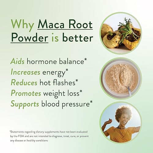 Miniatura 2 de Mighty Maca Plus - Deliciosos superalimentos orgánicos de raíz de maca en polvo, dieta cetogénica, desintoxicante, totalmente natural, alcalina y