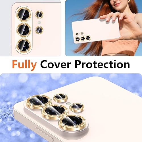 Vista 396 de para Samsung Galaxy Z Flip 7 Protector de Lente de Cámara, Cubierta de Lente de Vidrio Templado con Anillo de Metal Individual, [Fuerte Adhesión] 1