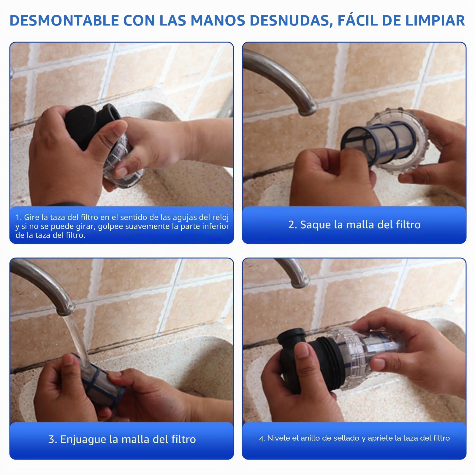 TWSOUL Prefiltro para jardín, filtro de tubería de 1", bombas con filtro de acero inoxidable de 40 malla, filtro de tuberías de alto caudal, filtro de bomba de agua para riego de jardín (malla de 1" -