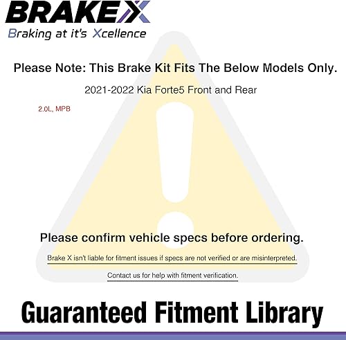 Miniatura 6 de Delantero y trasero Brake X Advanced X Kit de rotores de disco de repuesto  Juego de 4 piezas  Compatible con Mazda MX-5 Miata 2.0 2014-2015