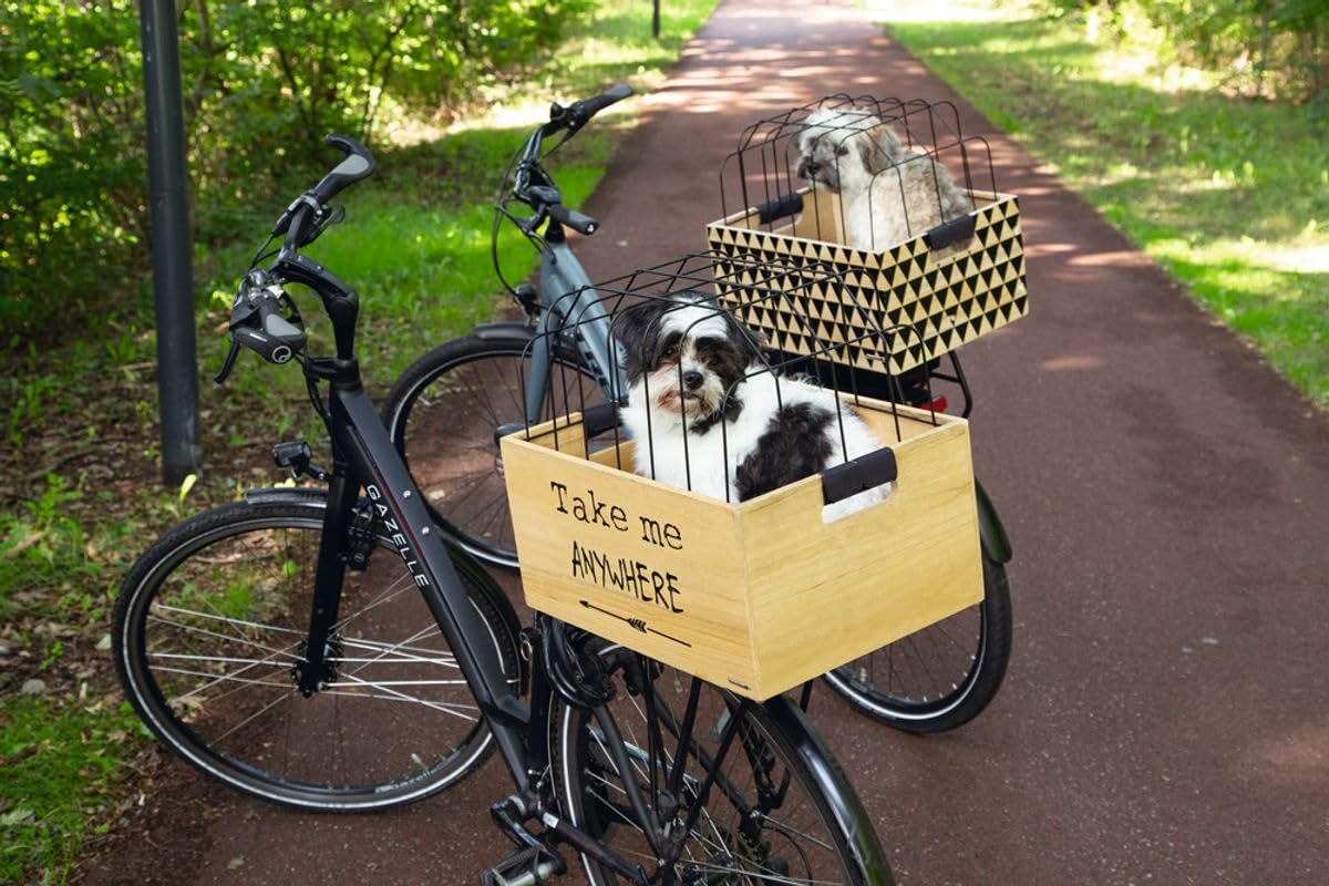 Beeztees K&Bz Cesta De Madera para Bicicleta Journey, 45 X 33 X 45 Cm Negro 400 g