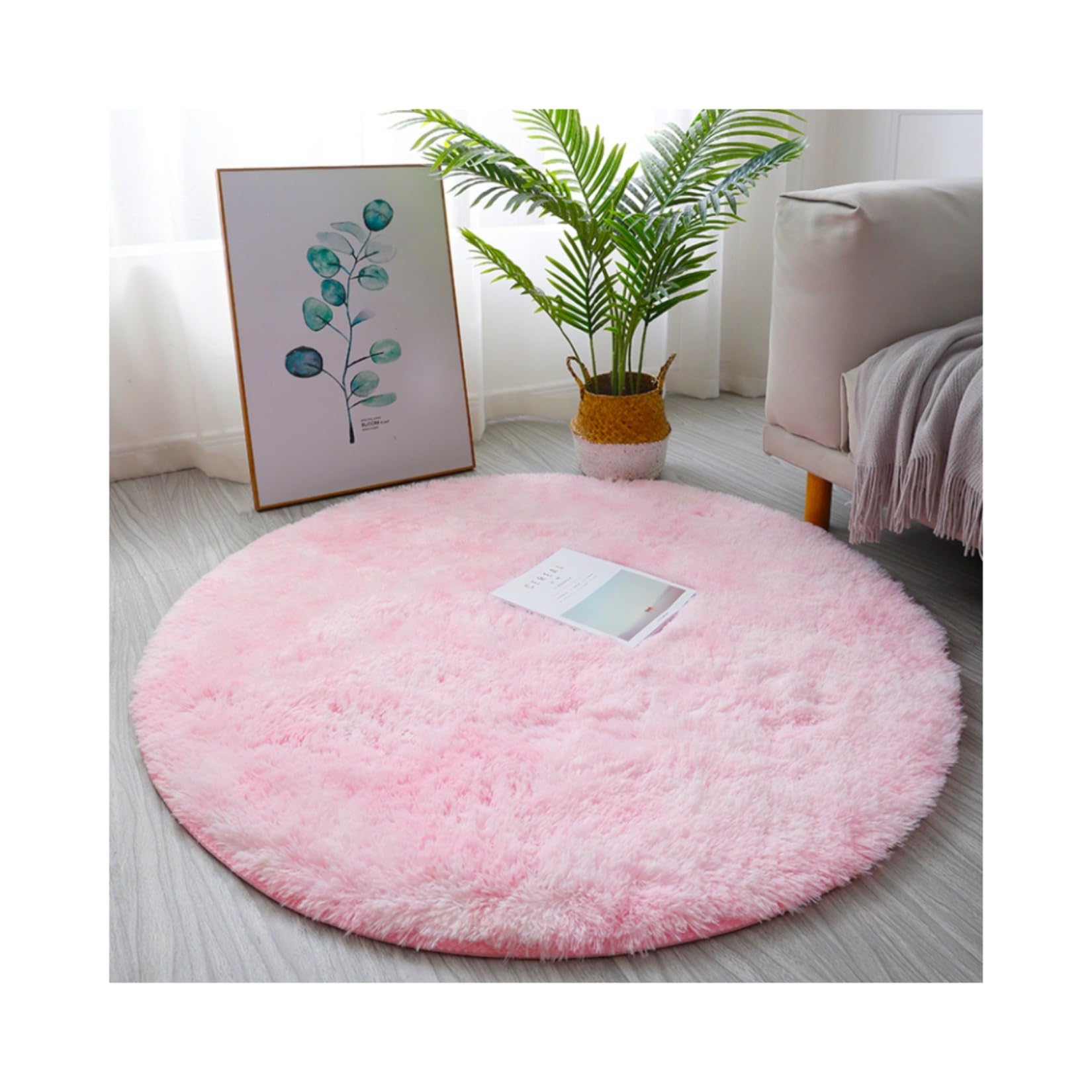 WDhomLT Bathroom Rug Mat Round Tie-dye Plush Soft Absorbent Bath Carpet Mat for Tub Shower and Bath Room Non-slip Comfortable Plush Rug