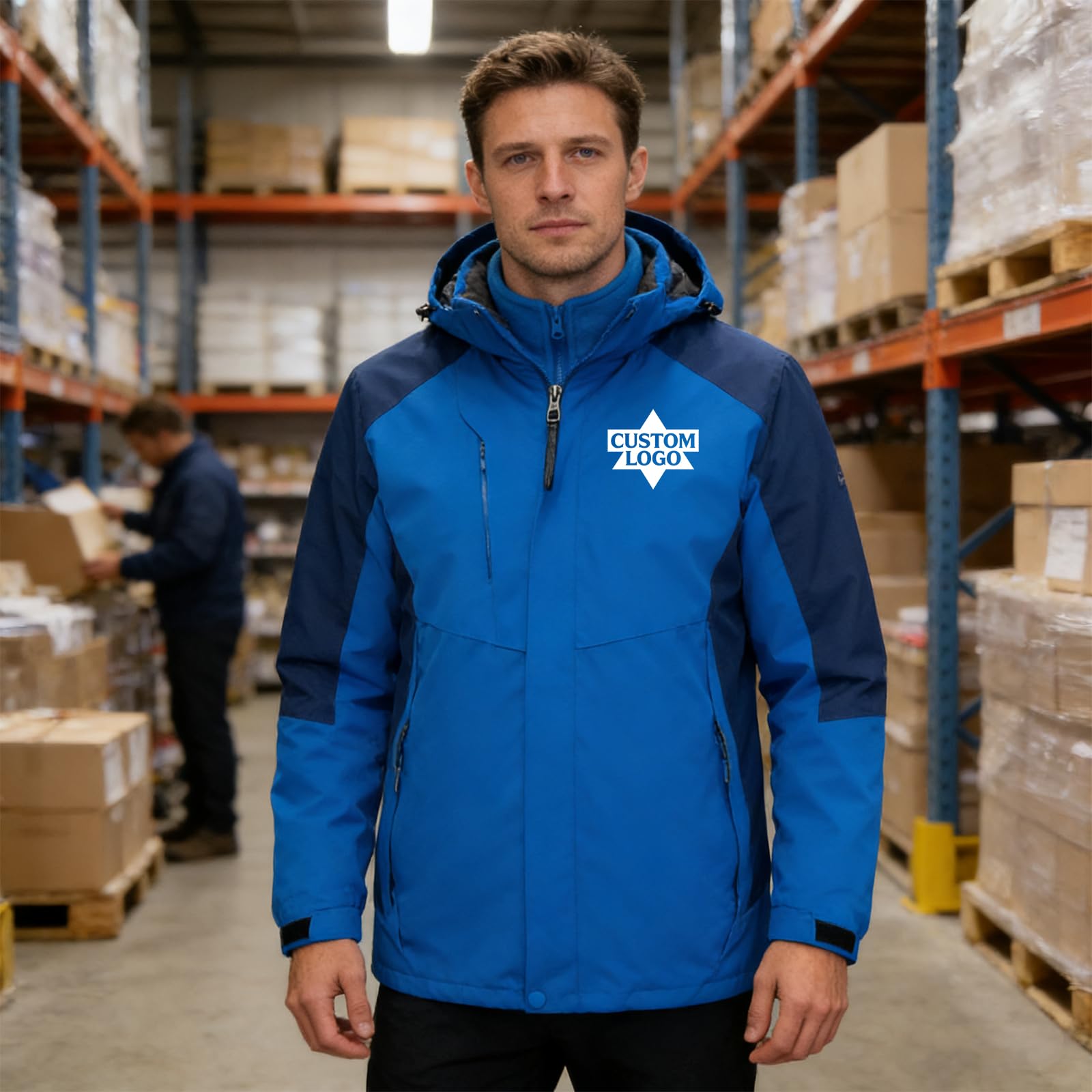 Spersonalizowana wodoodporna męska kurtka softshell z odpinanym polarem wewnętrznym Zaprojektuj własne kurtki przeciwdeszczowe, odzież robocza, regulowany płaszcz do wędkowania na świeżym