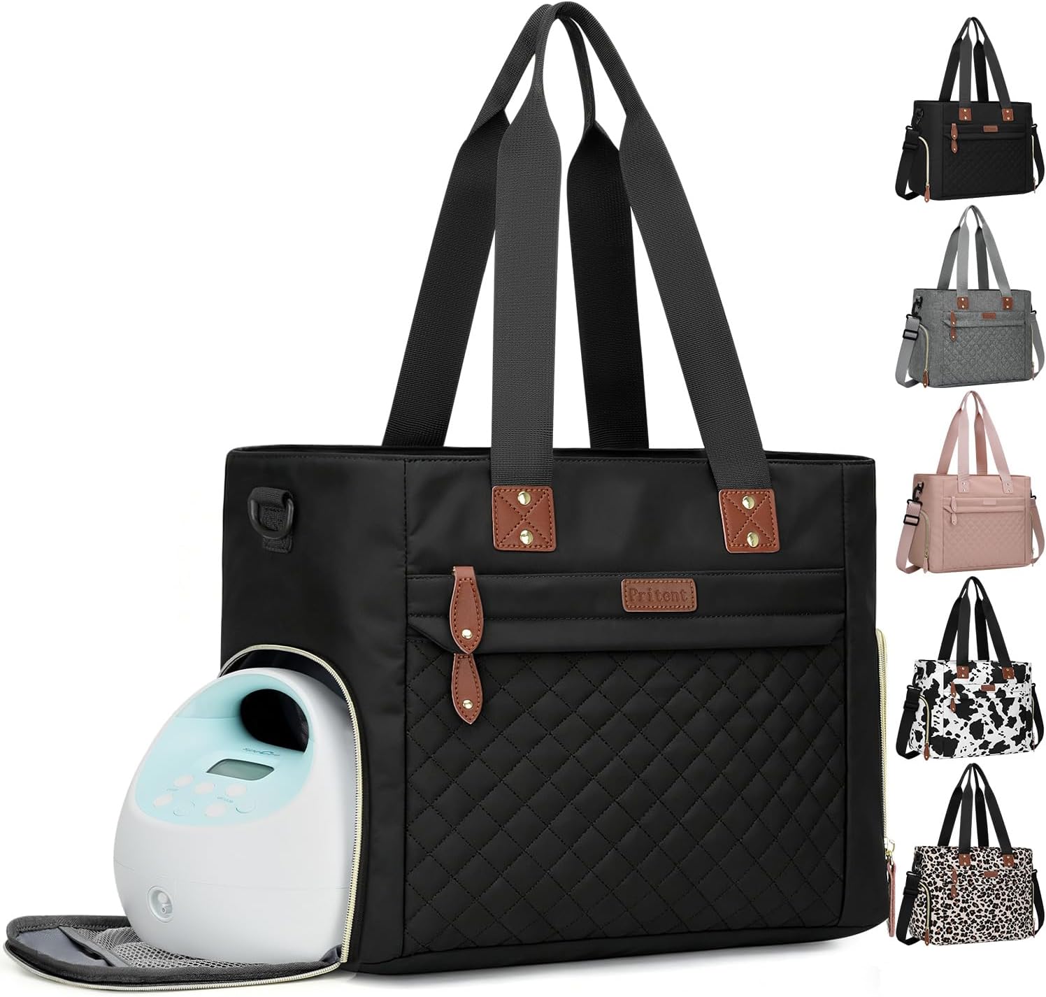 Pritent Baby Diaper Bag Tote,Waterproof Maternity Breast Pump Bags for Mom