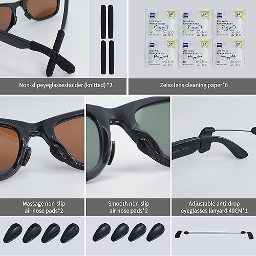 Vista 4 de RCstyle Accesorios para lentes inteligentes Ray-Ban Meta Wayfarer/Headliner/Skyler, vienen con almohadillas nasales, 4 pares, cordón ajustable