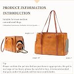 Lasaviin Fashion Dog Purse Pet Carrier Sac en cuir pour petits chiens Cats Puppy, Portable Tote Bag Airline Approuvés Soft-Sided Carriers (Brown)