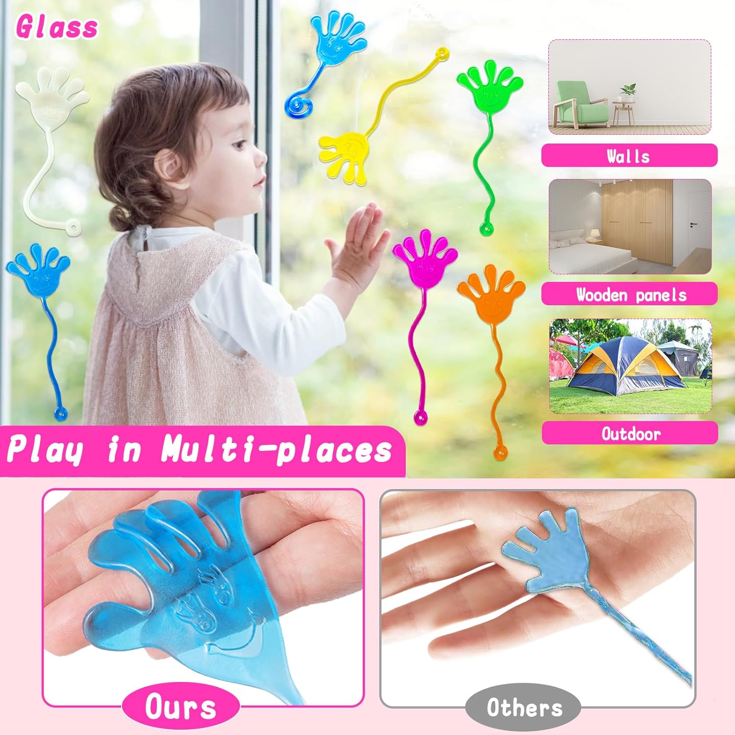 Armaytoy 28Pack Glow In Dark Sticky Hands Toys Pinata Fillers For Kids Party Favors Classroom Reward Gifts School Supplies Prizes Goodie Bag Stuffers Stretchy Bulk Toys