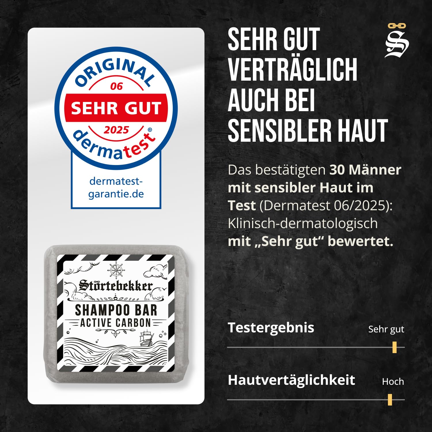 NEU: Störtebekker® Premium Shampoo Bar Active Carbon (6x) | Festes Shampoo Herren & Damen mit Aktivkohle | 3in1 Duschseife Männer | Intensivpflege für Haare & Kopfhaut - vegan, handgefertigt (6x100g)