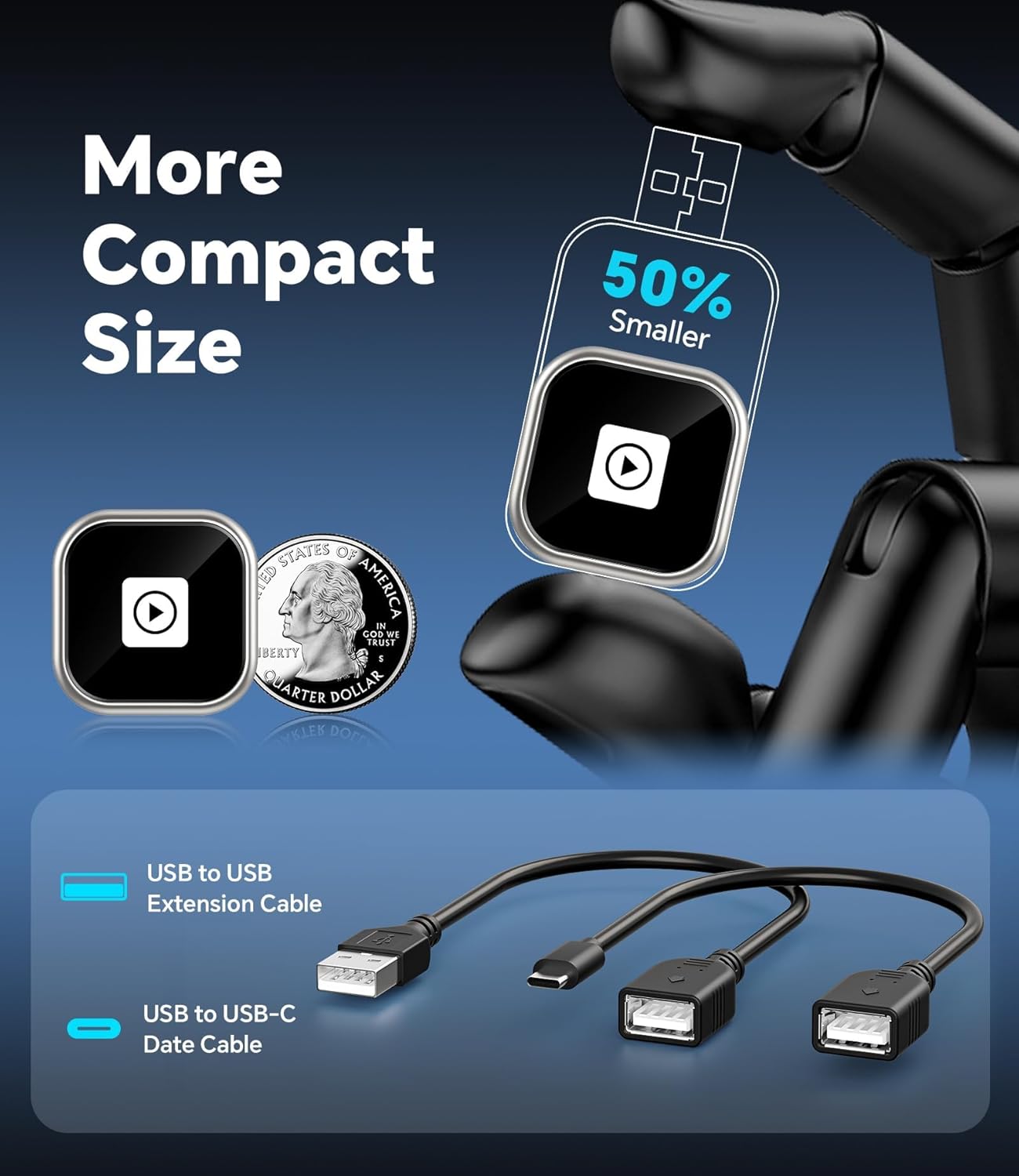 ENOMIR Wireless Carplay Adapter for iPhone, Android Auto Wireless Adapter Fast Stable Auto-Connect, Mini USB Design Plug & Play Most Car Models & iOS Systems - Image 7