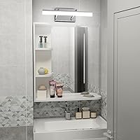Vista 8 de Aipsun Luces LED de tocador de 15.7 pulgadas ajustables para baño, lámpara de pared para baño, accesorio de iluminación sobre espejo cromado moderno