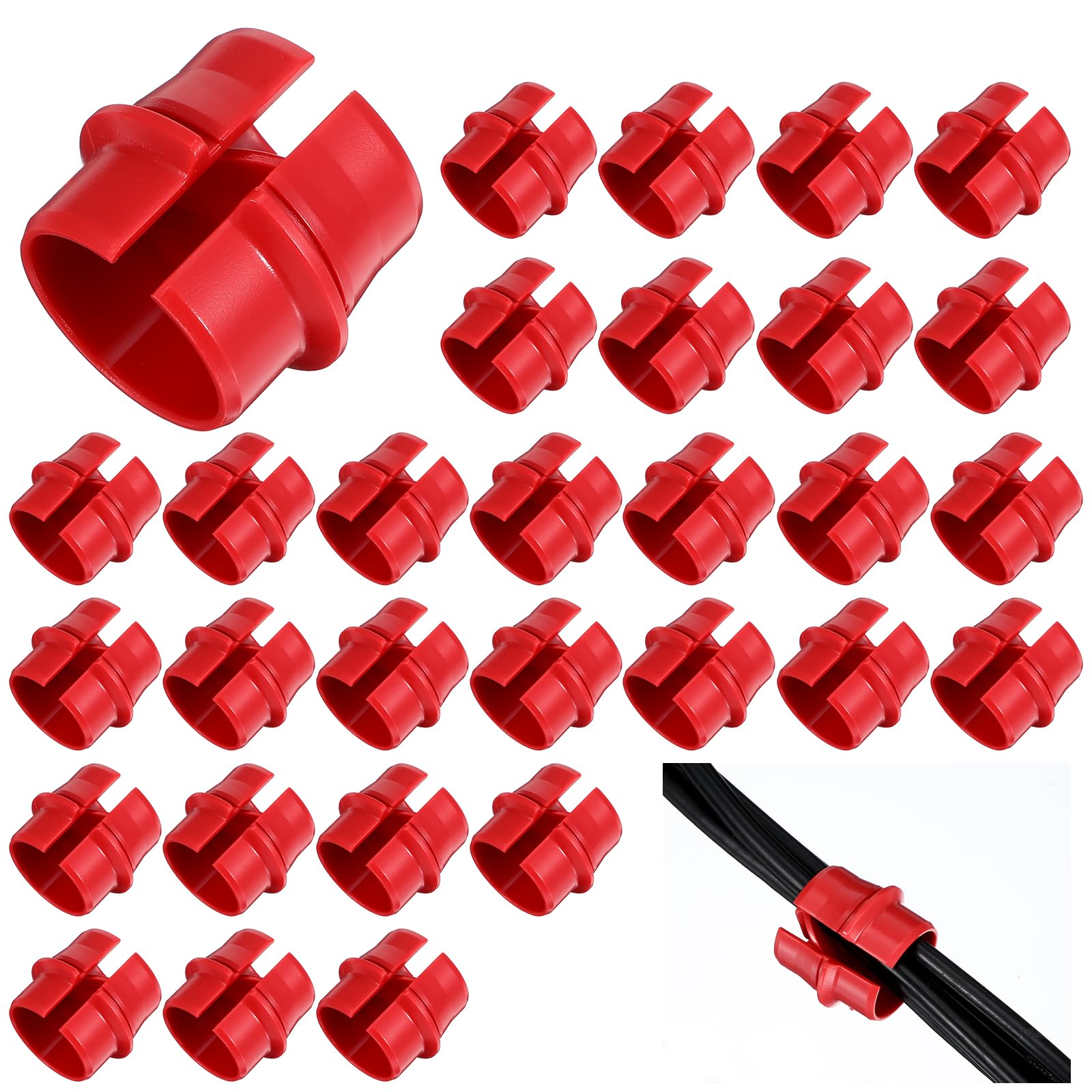 30 Pcs 3/4 Inch Non-Metallic Cable Connectors, Wire Fixing Buckle, Labor Saving Snap Installation, Single Cable 14/2-10/3 AWG, Two Cables 14/2-12/2-14/3 AWG for Home Improvement Wiring