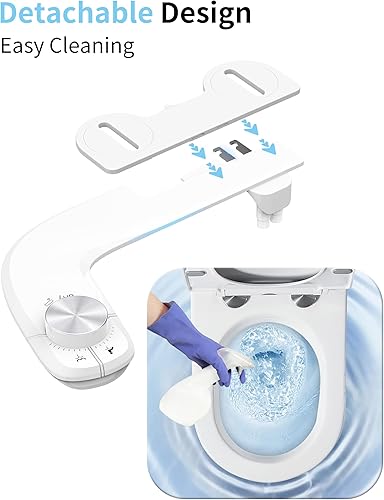 Miniatura 4 de Livilord Accesorio de bidé para inodoro, boquilla retráctil no eléctrica de autolimpieza para inodoros existentes, accesorio de asiento de inodoro