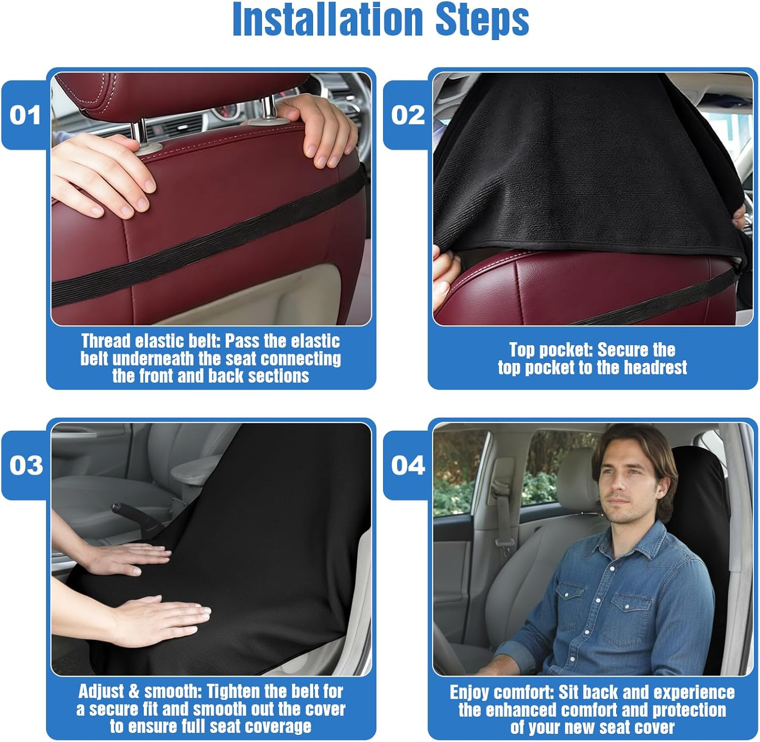 2PCS car seat Cover Non-Slip Cars Seats Cover for Front Universal car seat Towel Front Seats Bucket Seatss Protectors Fronts seatss Covers Waterproof and Sweatproof Fits Cars,SUV,Trucks