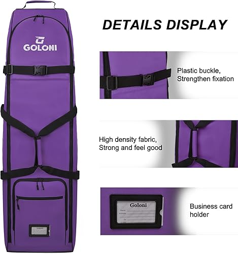 Miniatura 25 de Goloni Bolsa de viaje de golf con ruedas, funda de viaje de golf para aerolíneas, Oxford resistente al desgaste 900D resistente al desgaste Azul