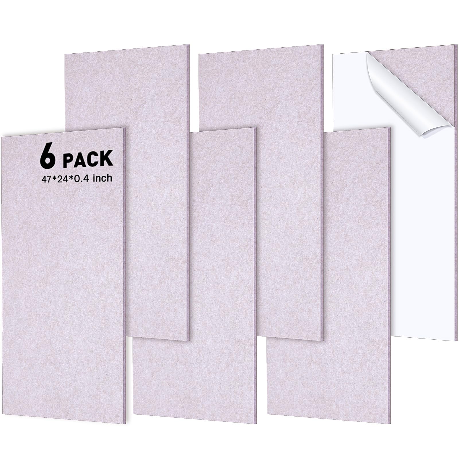 Frienda 6 Pcs Large Acoustic Panels 47 x 24 x 0.4 Inch Soundproof Wall Panels High Density Sound Dampening Panels Wall Decoration Sound Absorbing Panel Acoustic Panel for Studio (Camel)