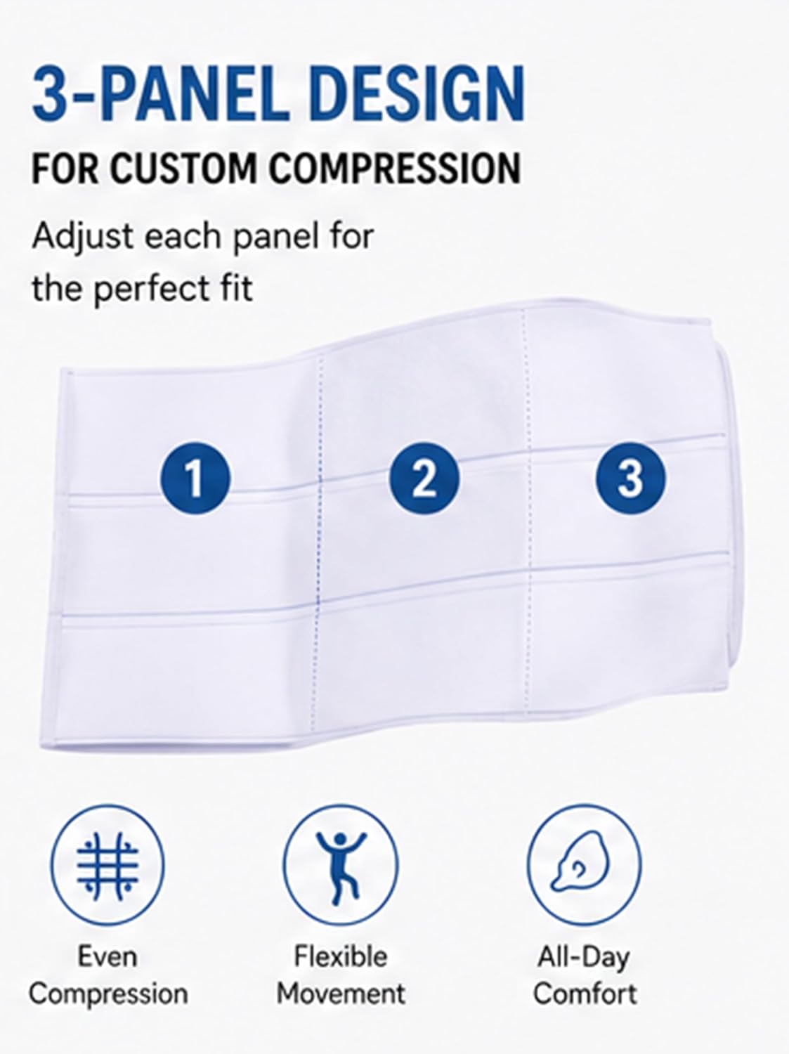 Dealmed Small Abdominal Binder – 3-Panel, 9", 30" – 45” Waist Compression Wrap, for Women and Men, Support Belt to Stabilize Core and Improve Muscle Tone