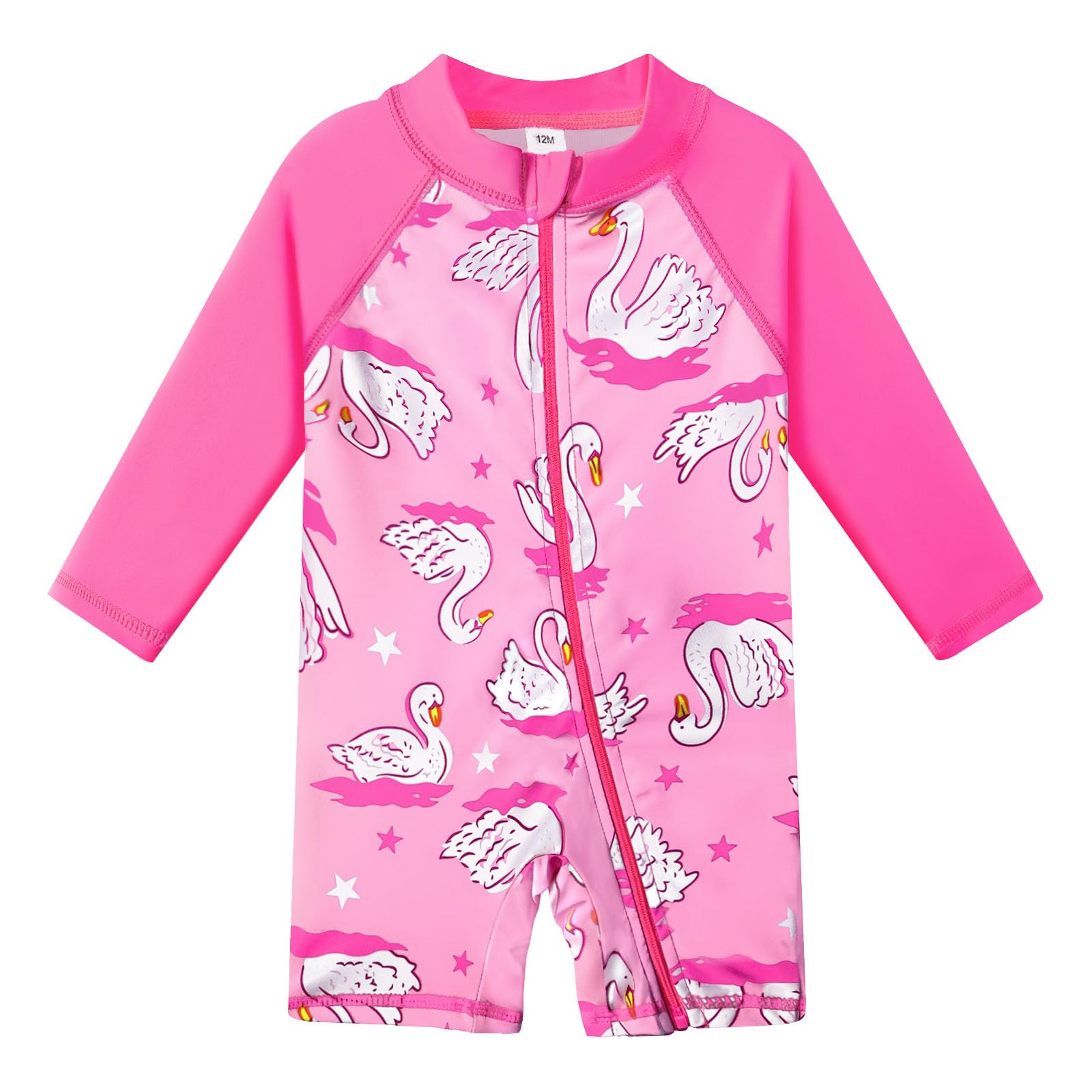 XFGIRLS Baby/Toddler Girls Swimsuit Long Sleeve One-Piece Bathing Suit Rash Guard