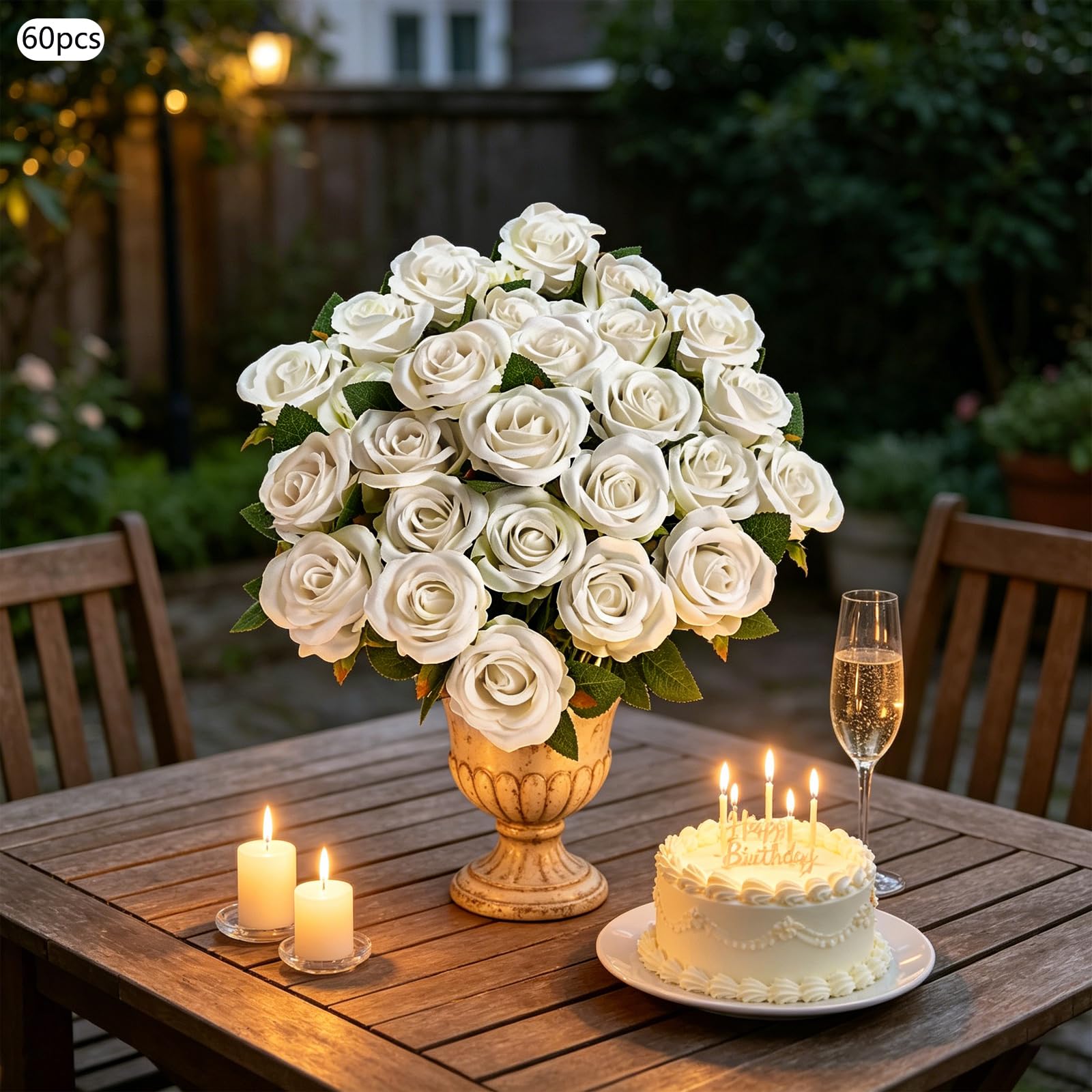 Künstliche Rosen, 60 Stück, Samt, Seide, für Dekoration, Haus, Hochzeit