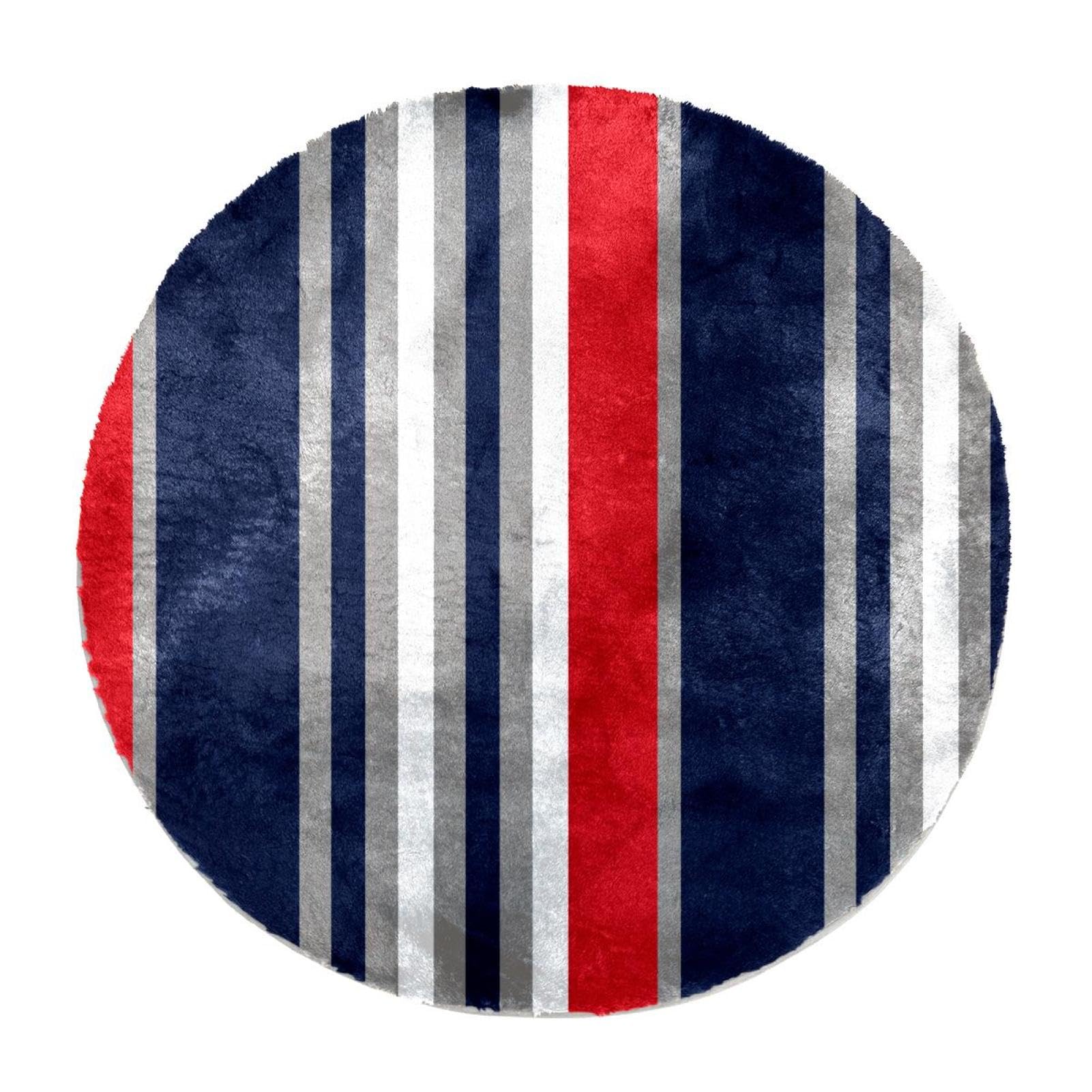 Tapis à poils longs doux intérieur isolant et moelleux à rayures 70cm