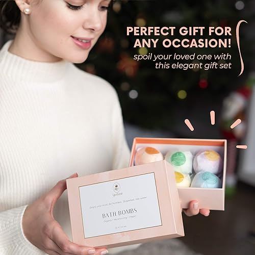 Miniatura 5 de Levitural Bombas de baño, sal del mar muerto, aceites esenciales, aromaterapia orgánica relajante y tranquila, ideas de regalo de Navidad (juego de