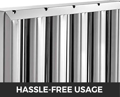 Miniatura 6 de VBENLEM Paquete de 6 filtros de campana de 19.5 pulgadas de ancho x 15.5 pulgadas de alto, filtros de campana comercial de acero inoxidable 430