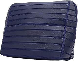 Yinhing Makeup Bag, Navy Blue Striped Cosmetic Organizer with Wide Opening Design for Travel, Gym, Office and Daily Commutes