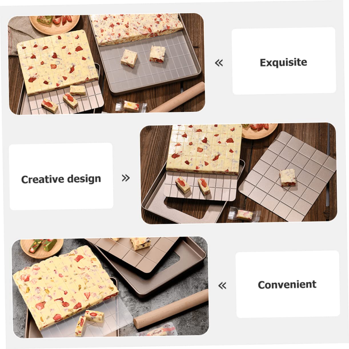 PRETYZOOM Professionelles Nougat Backzubehör Set Wiederverwendbare Backform Aus Robustem Material Für Desserts Und Süßigkeiten Für Zuhause Und Bäckereien