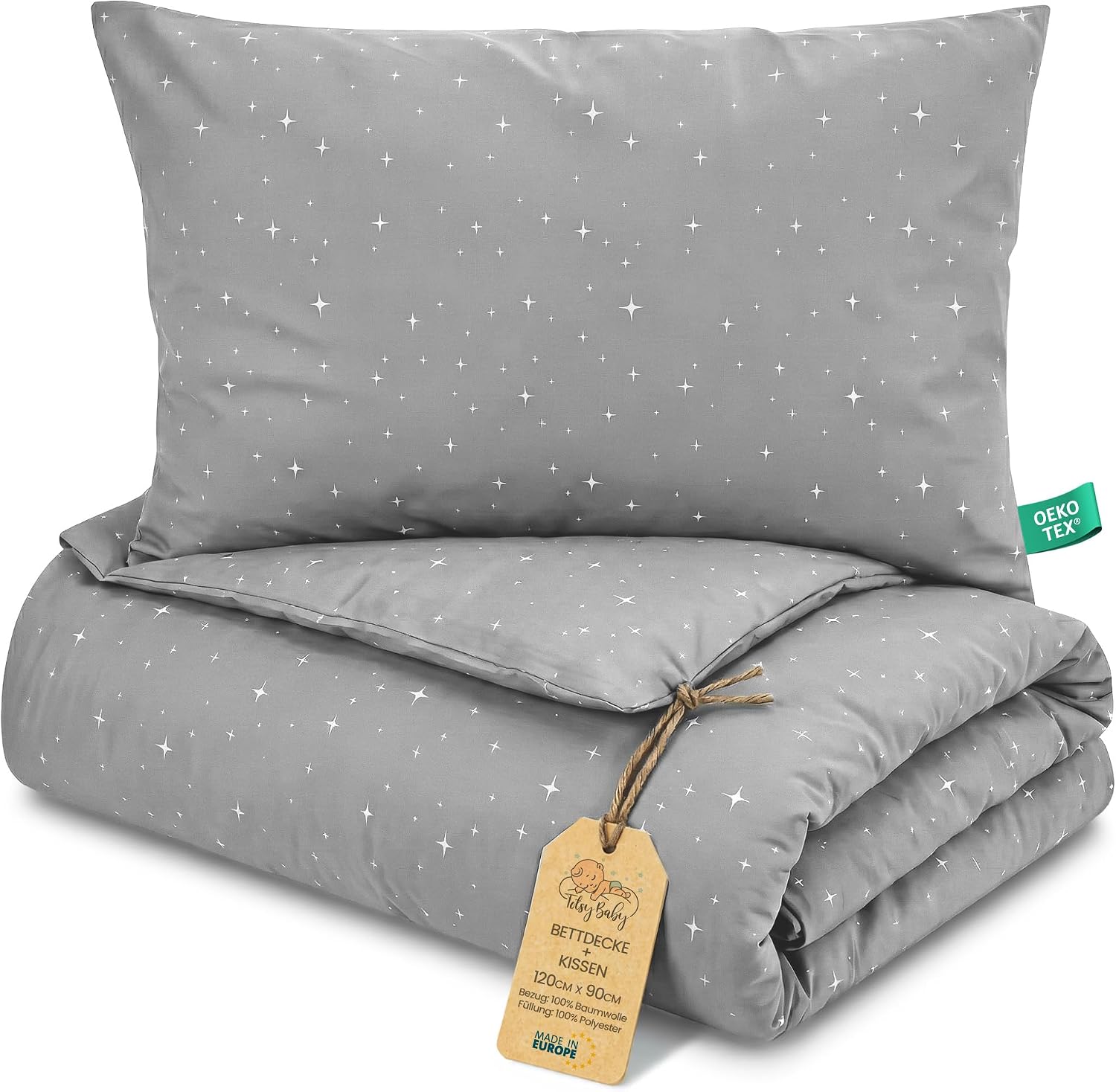 Totsy Baby Children's Cotton Duvet 90 x 120 cm Baby Blanket Duvet Set for Cot 90 x 120 cm and Pillow 60 x 40 cm Galaxy