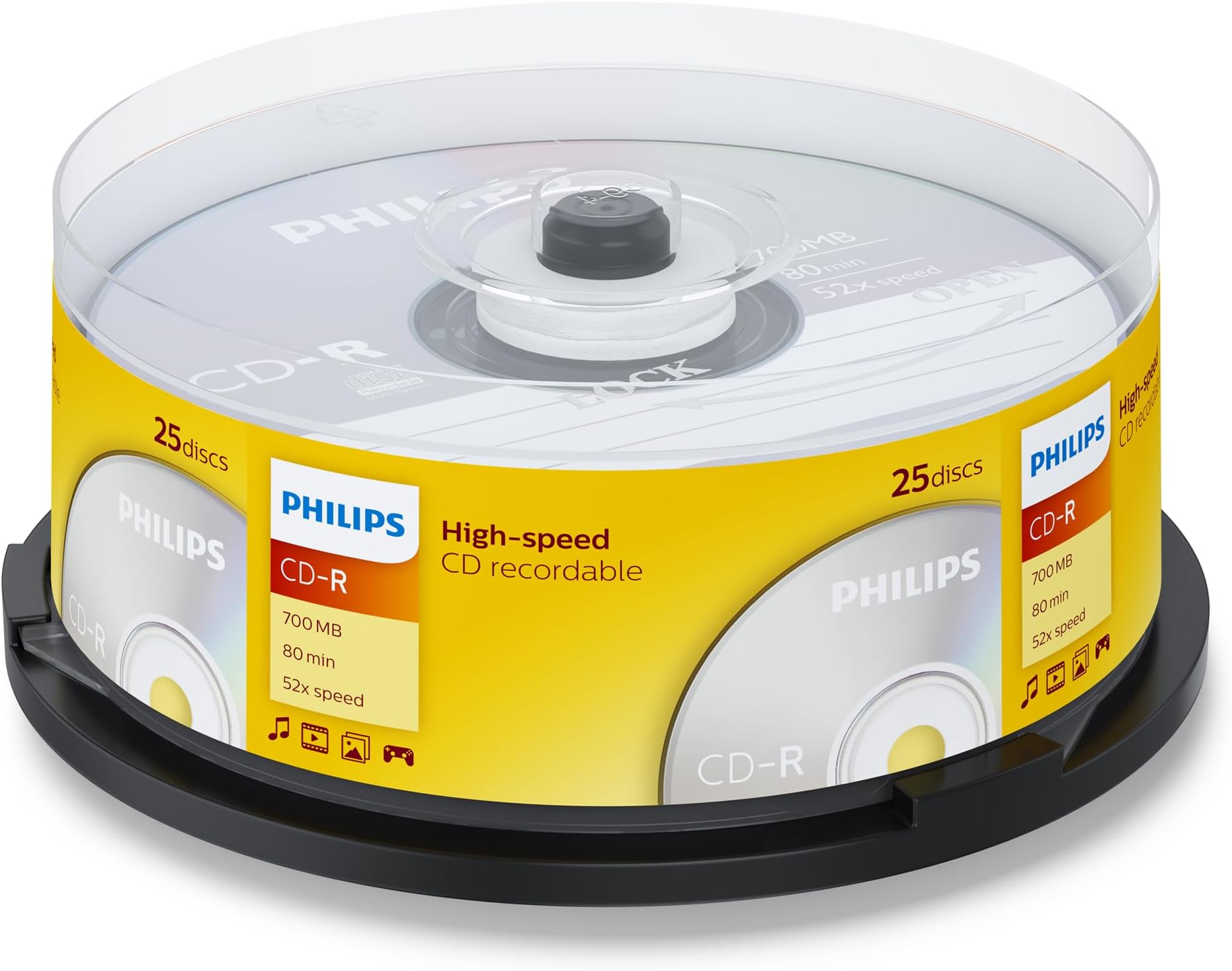 Philips CD-R 80 Minute 52x Spindle - 25Pack - Packaging May Vary