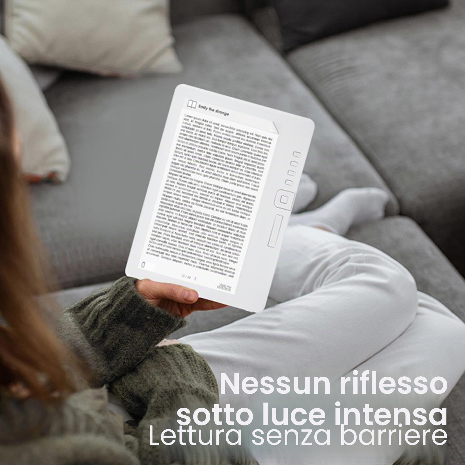 Annadue 7in E Reader con Custodia E Auricolari, Schermo TFT Portatile per Libri PDF TXT, Batteria da 20H, luminosità Regolabile, Lettore di Ebook Multimediale con Protezione dello (8G)