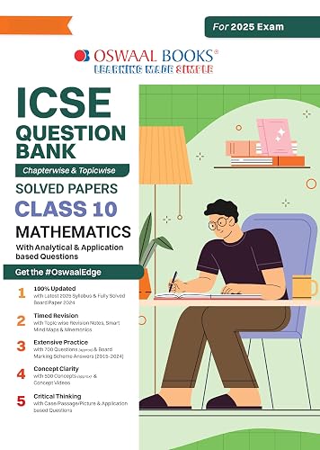 Oswaal ICSE Question Bank SOLVED PAPERS | Class 10 | Mathematics | For Exam 2024-25
