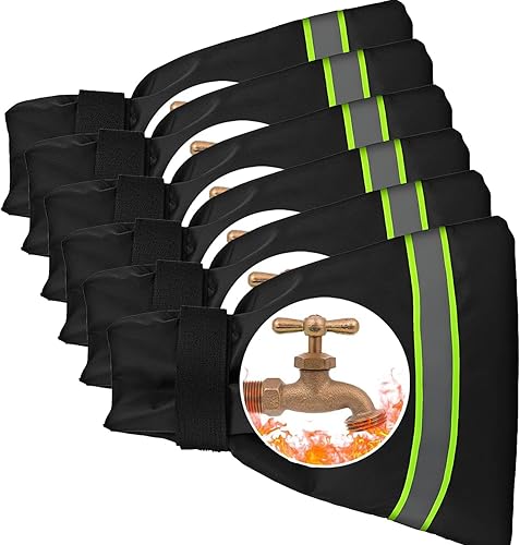 Miniatura 8 de Fundas para grifos de exterior para invierno, 9.8" x 6.3" cubierta de espiga aislada, fundas impermeables para boquilla de manguera para protección