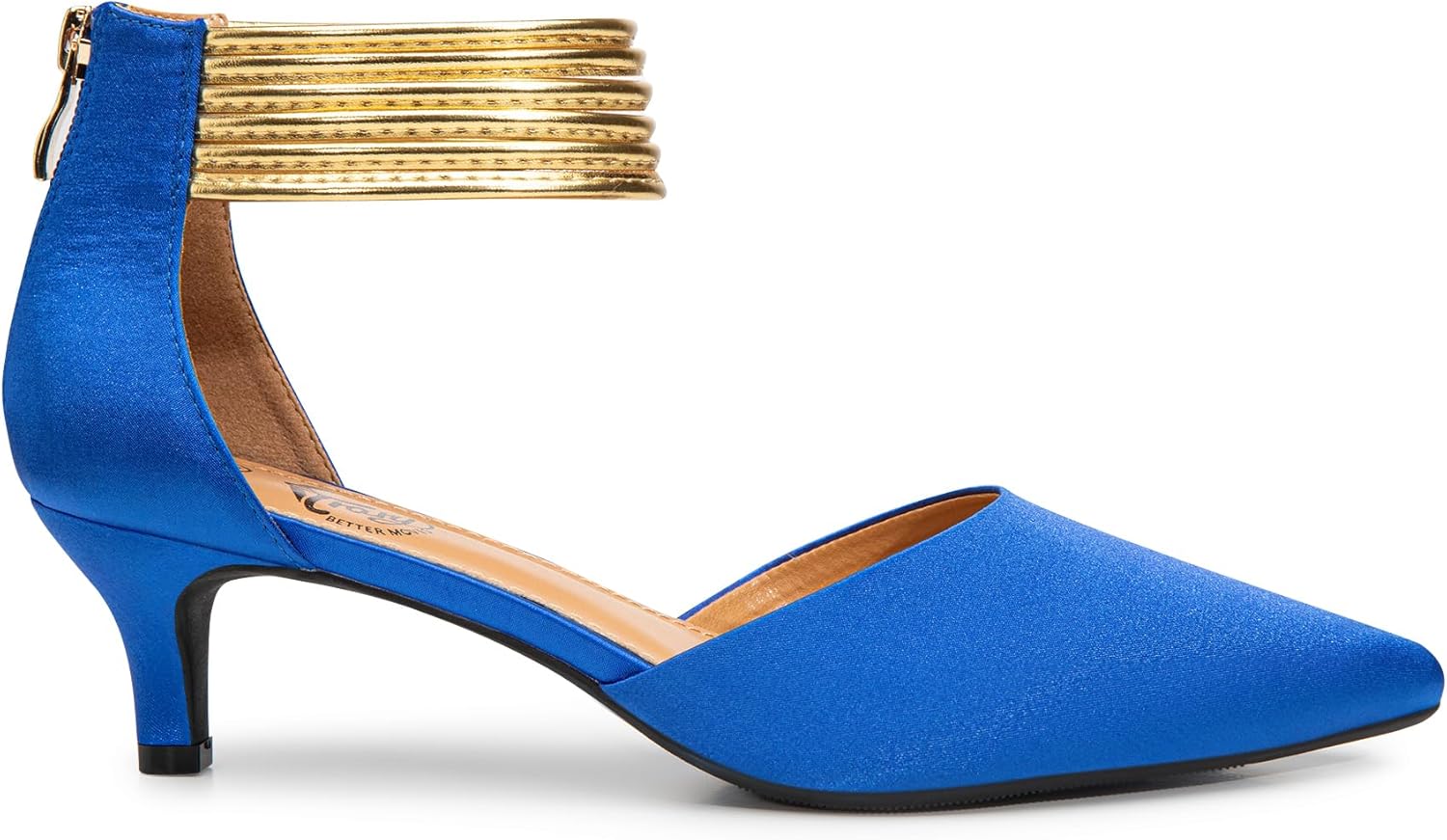 Trary Kitten Heels for Women Closed Pointed Toe Low Stiletto Heels Pumps Shoes Women Comfortable Ankle Strap Pumps 2" Heel Party Dressy Shoes - Image 4