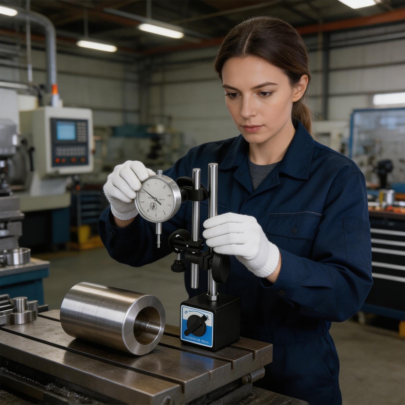 Indicador de Cuadrante De 0 a 25,4 mm Base Magnética Herramienta de | Indicadores de Cuadrante para Laboratorio, Torno, Taller, Carpintería, Coche, Automóvil e Impresora