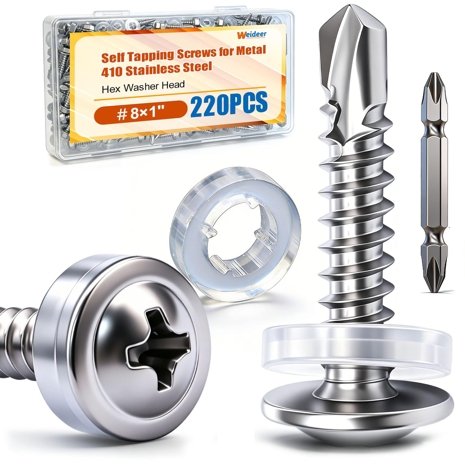 Self-Tapping Stainless Steel Screws - 250 Pack -11