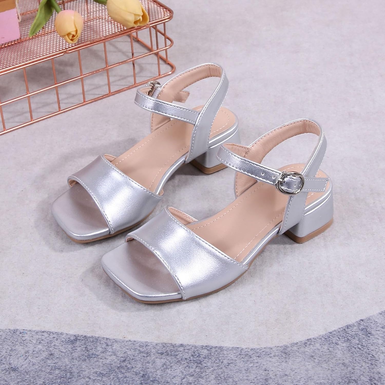 Sandals for Girls Fashion Summer Low Heels Open Toe Strappy Dress Shoes Wedding Party Prom Sandals for Kids 2026