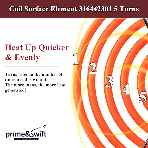 Miniatura 3 de 316442301 Quemador eléctrico apto para Frigidaire, elemento de superficie de bobina de 8 pulgadas MP26YA apto para Kenmore, 8 pulgadas, 2600 W, 240