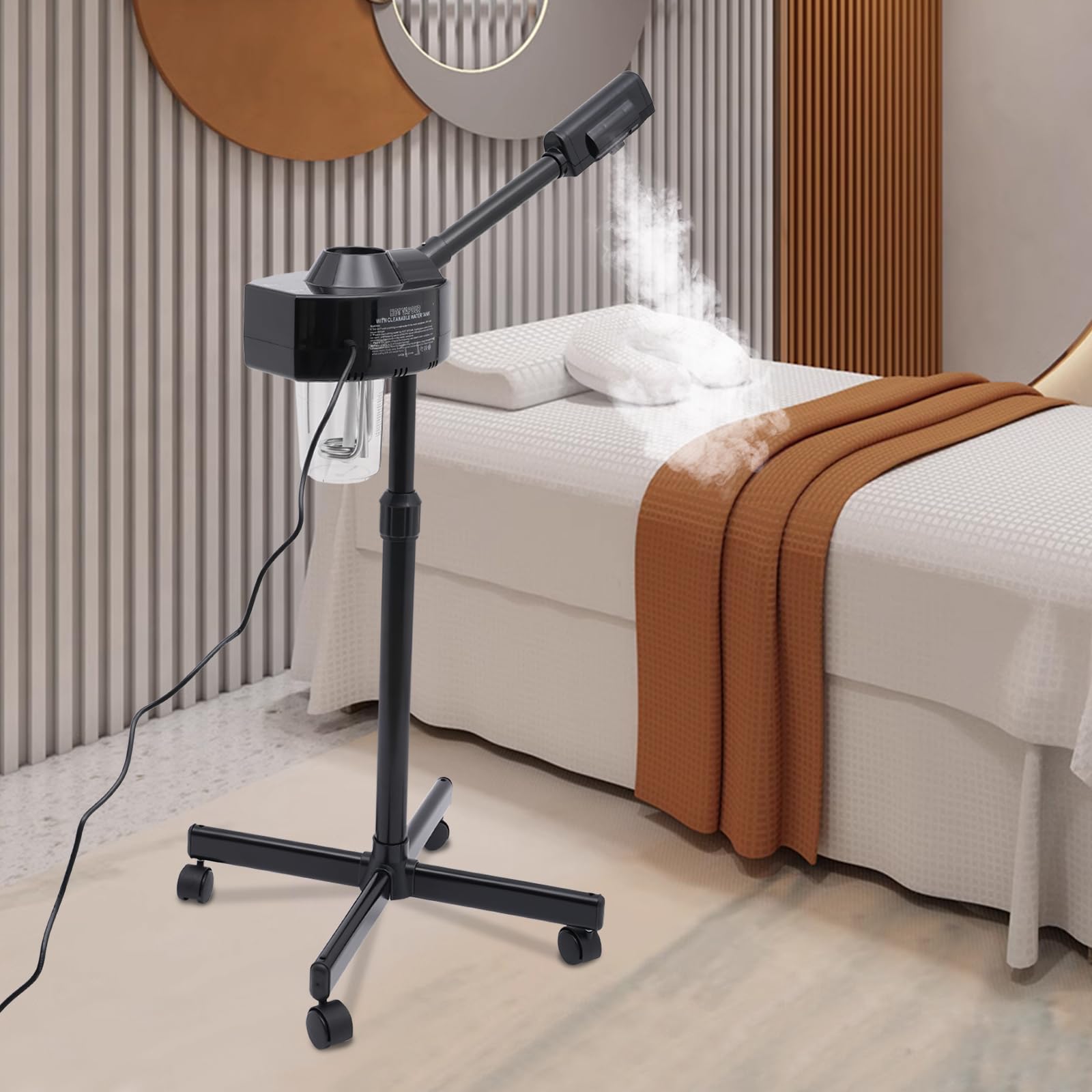 Parownik do głębokiej pielęgnacji twarzy, 750 W, do studia kosmetycznego, sauna twarzy, parownik, urządzenie do pielęgnacji twarzy, dysza obrotowa o 360°
