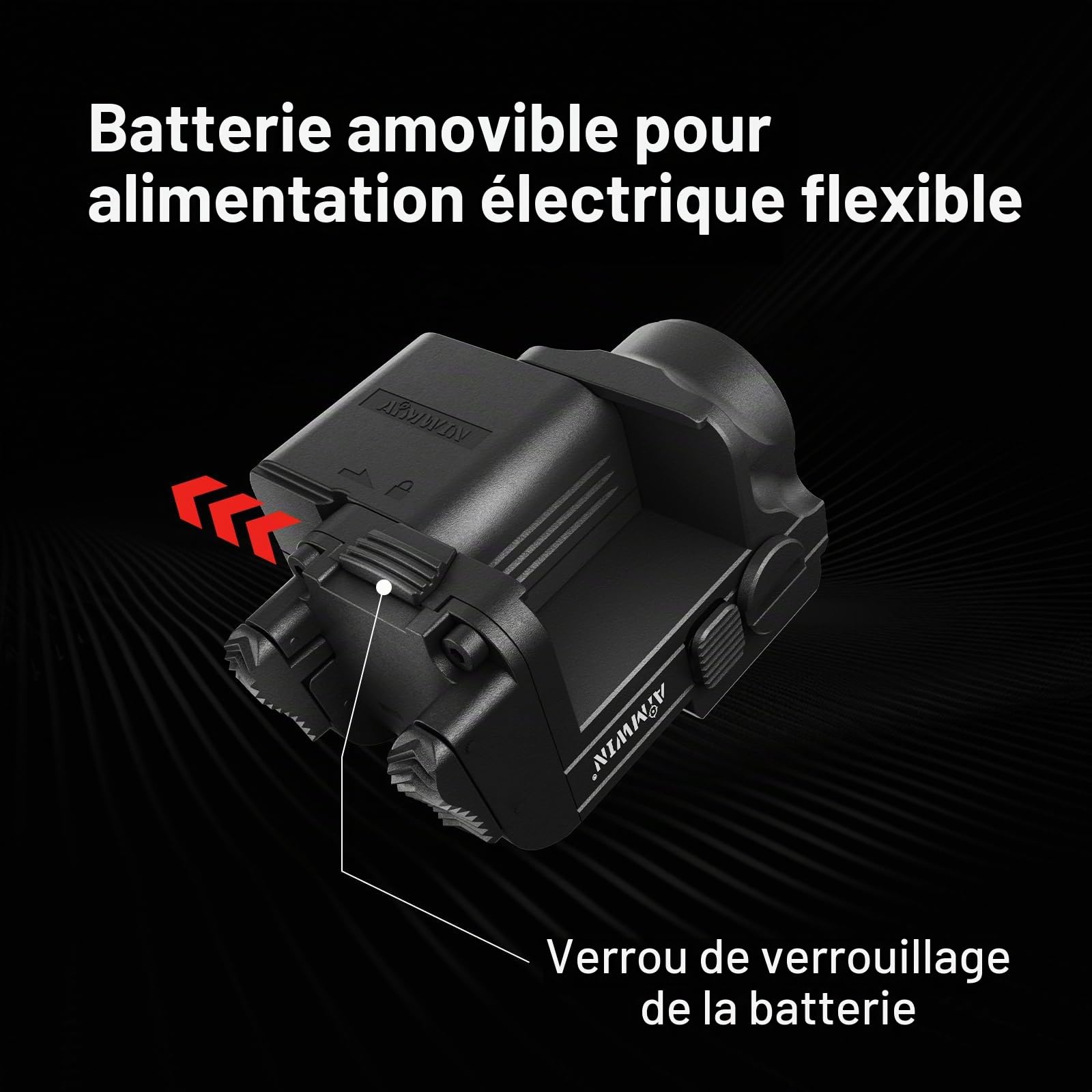 AIMWIN WL10 Lampe Tactique 900 Lumens pour Pistolet – Lampe Compacte Rechargeable Montée sur Rail, LED Haute Puissance Étanche pour GL et Rails Picatinny 1913