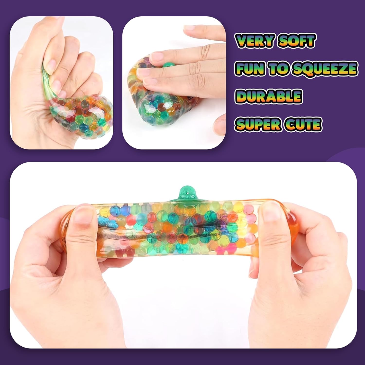 ArtCreativity Pumpkin Halloween Squeeze Toys - Set of 24 Squishy Toys - Stress Relief Squishy Toys for Kids in 6 Colors - Non-Candy Halloween Goodie Bag Stuffers - Sensory Fidget Squeeze Toys - Image 6