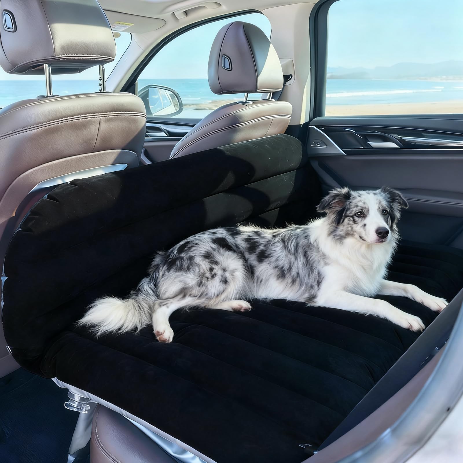 Auto Matratze SUV Luftmatratzen Camping Aufblasbare Matratze Aufblasbares Bett für den Auto-Rücksitz-Dickere Luftbett für Camping Outdoor Aktivitäten (Schwarz)