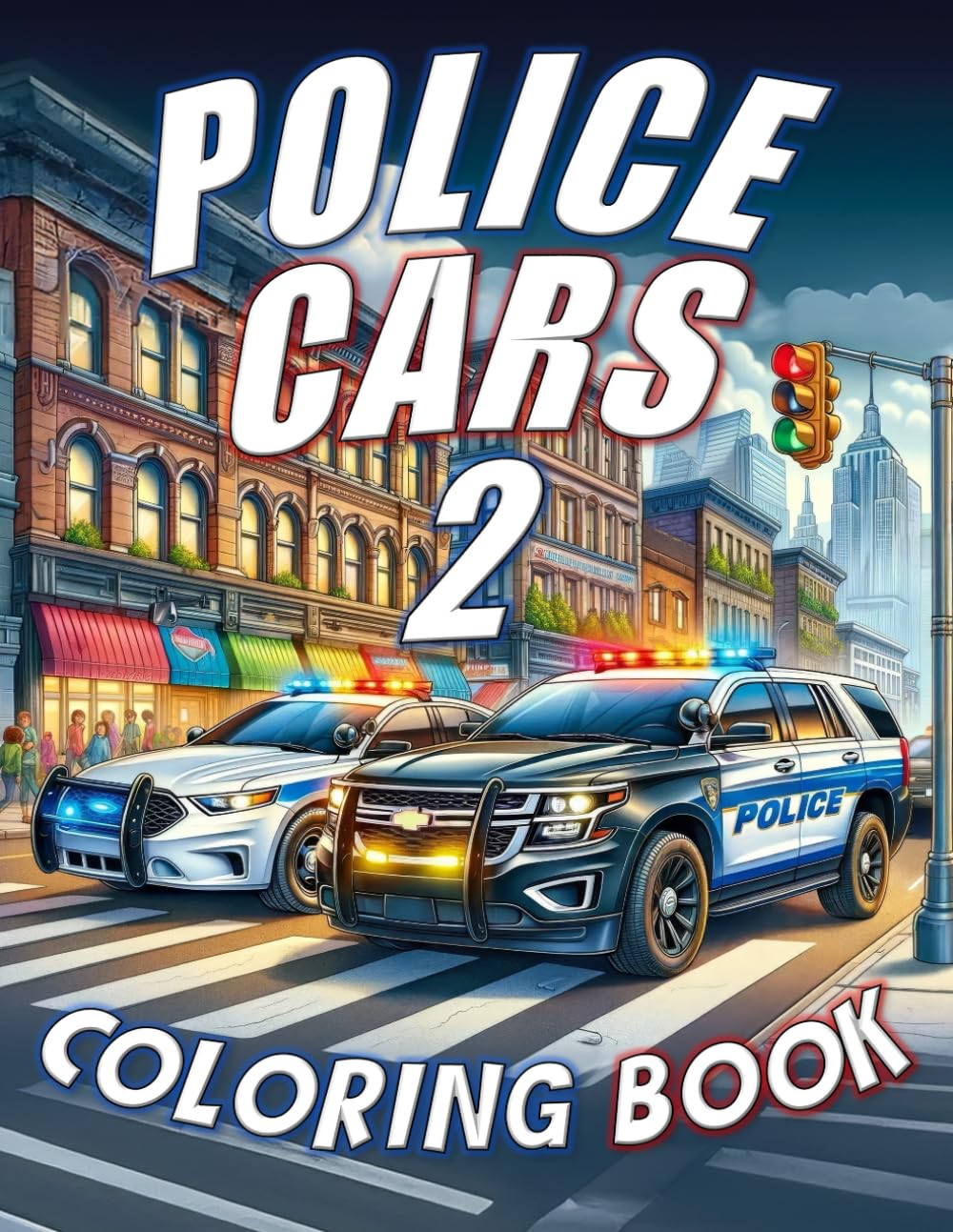 Police Cars Coloring Book 2 (Emergency Vehicle Coloring Books)