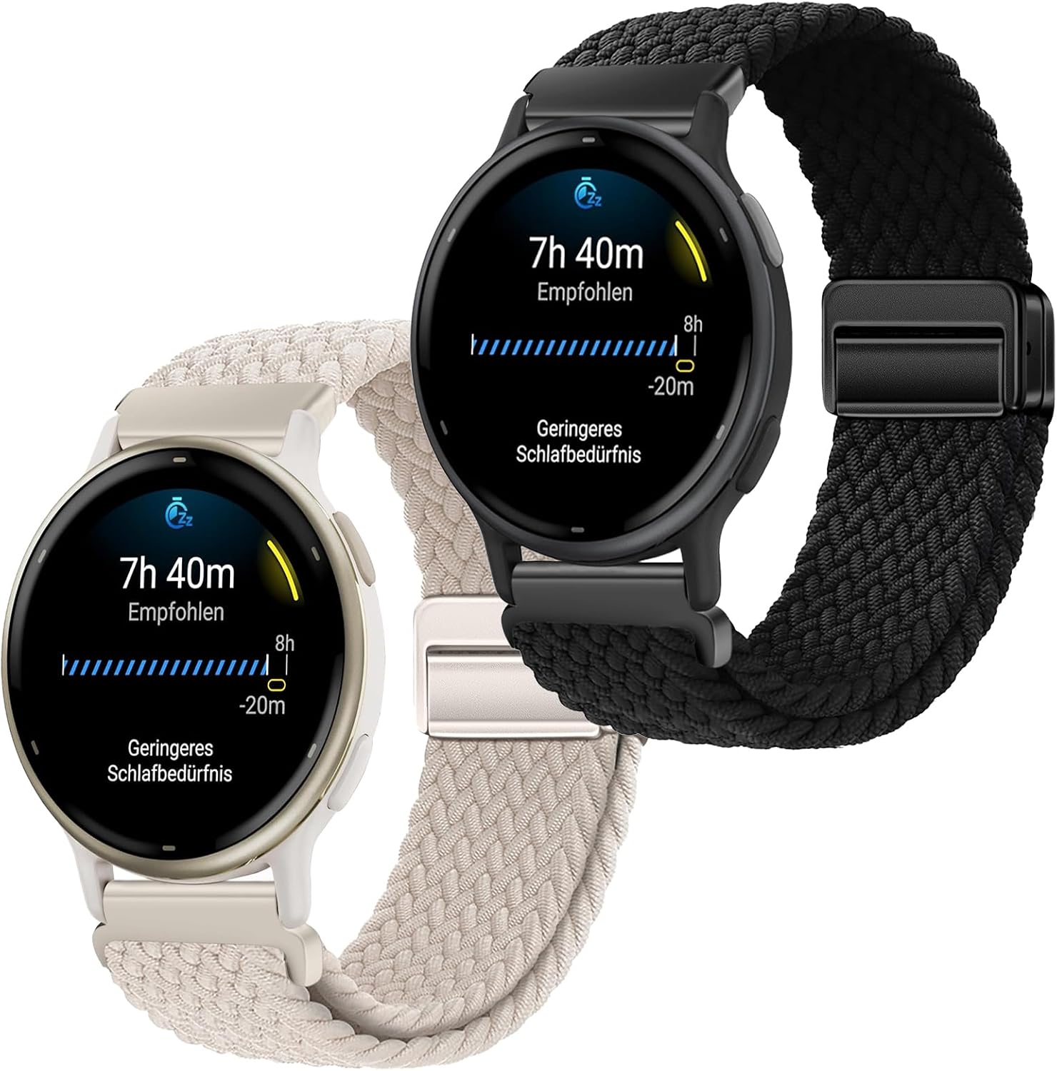 20mm Magnetisch Geflochtene Armband f r Garmin Vivomove 3/HR/Style/Luxe Vivoactive 6/5/3 Garmin Forerunner 55/165/245/645 Music/Venu Sq 2 Armb nder Nylon Sport Ersatz Uhrenarmband