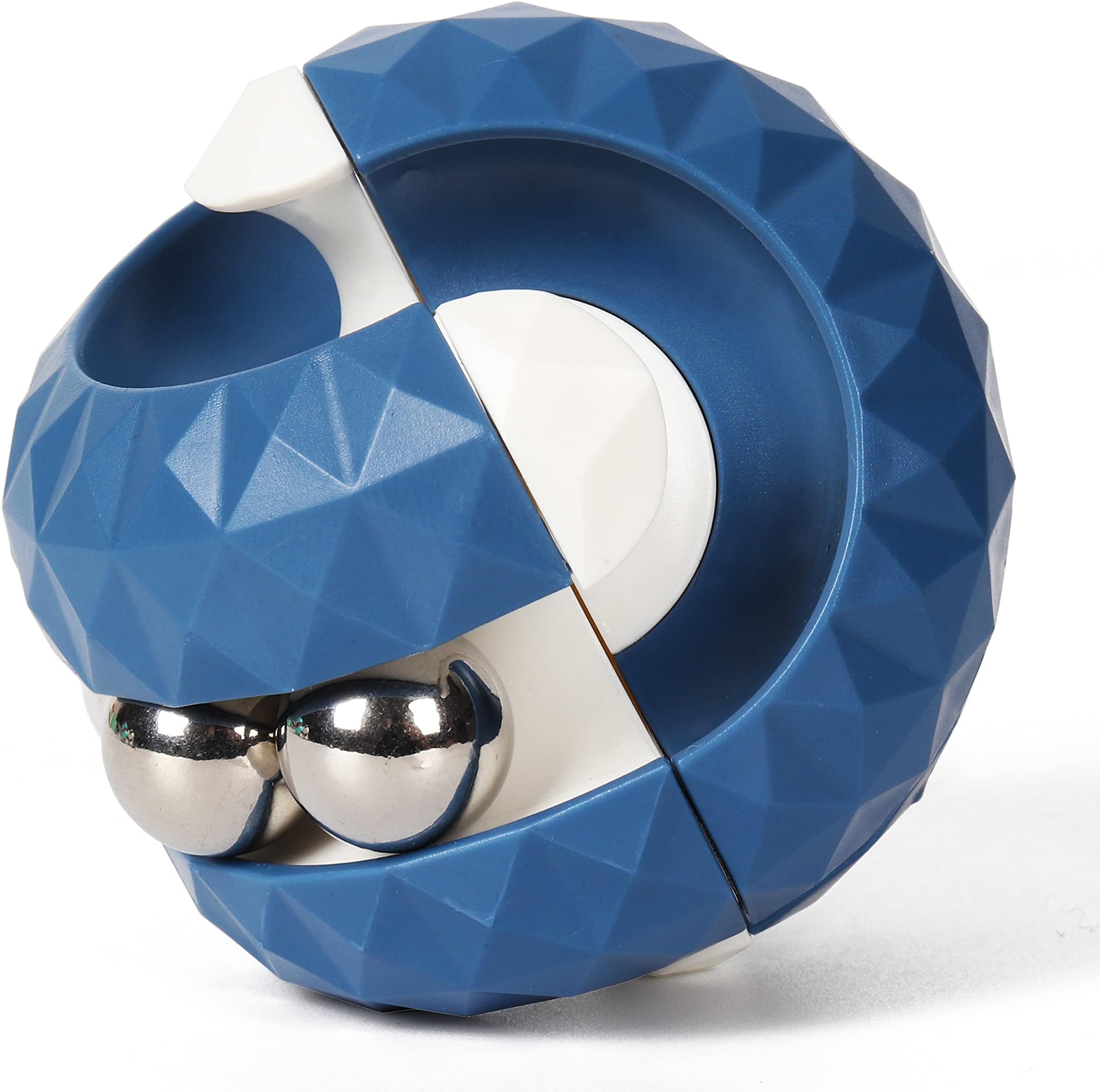 Yiran Rotating Cube Bead Orbit Ball Maze Ball Fidget Hand Spinner Sensory Toys Anxiety and Stress Relief Fingertip Gyro Educational Puzzle Games for Interactive Toys Kids and Adult - Blue
