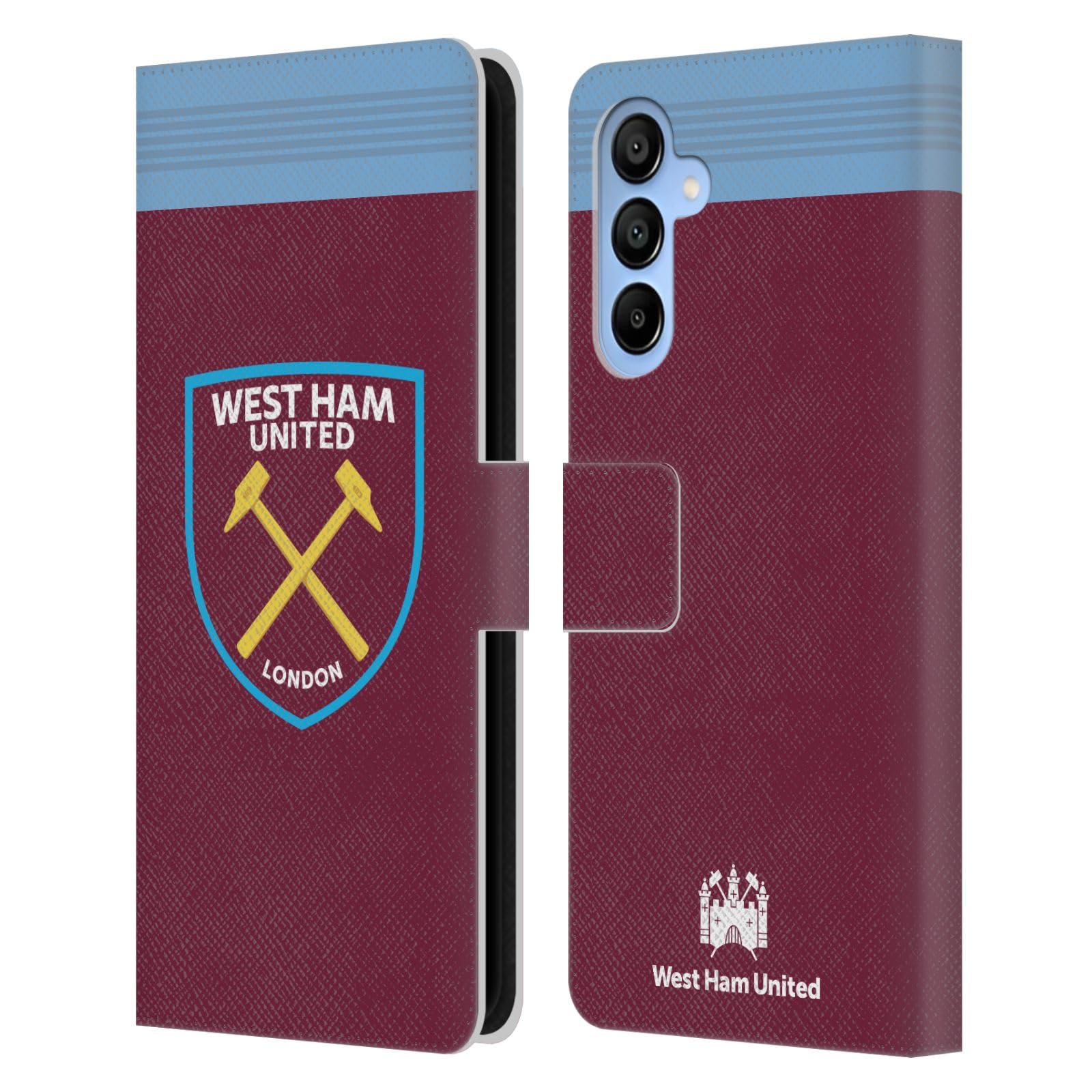 Head Case Designs Officially Licensed West Ham United FC Home 2019/20 Crest Kit Leather Wallet Case Compatible With Samsung Galaxy A16 5G