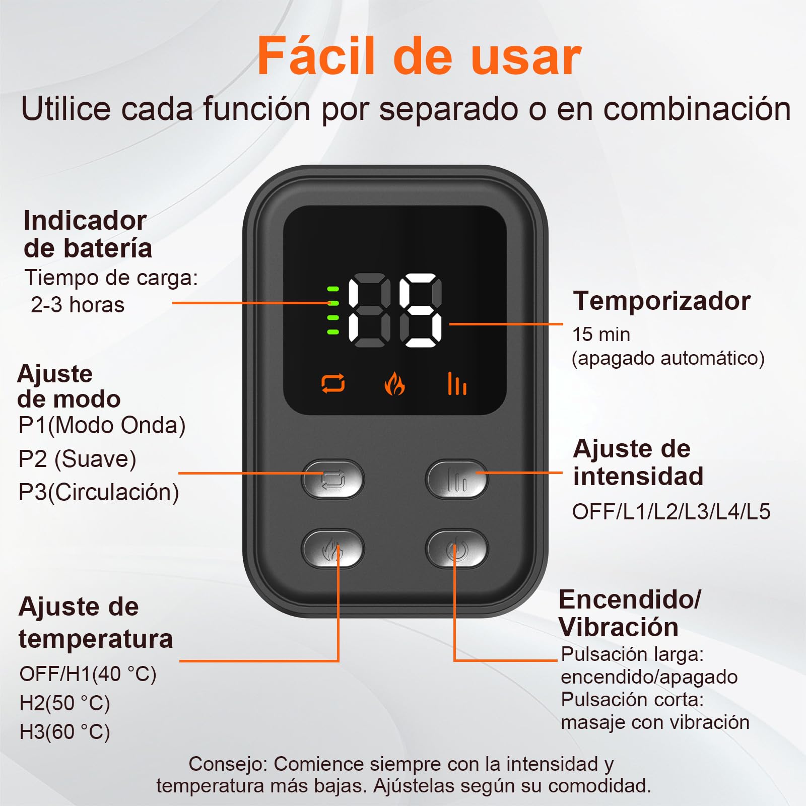 Masajeador Pies 3-en-1, Compresión, Calor, Vibración, 40-60°C | 3-en-1 con compresión, calor & vibración, 40-60°C, para planta, empeine & tobillos – relajante y reconfortante.