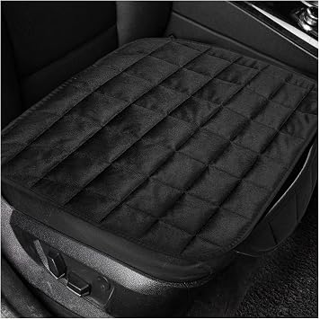 DXNQ Car Seat Cushion, Soft Plush Auto Seat Cover with Non-Slip Silicone Bottom & Storage Pocket, Universal Breathable Vehicle Seat Cushion Pad for Car Truck SUV, Black